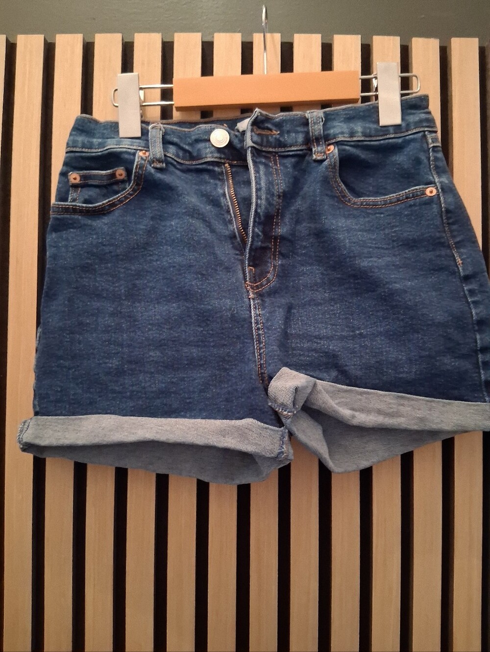 Ardene Rolled Hem Dark Blue Denim Shorts